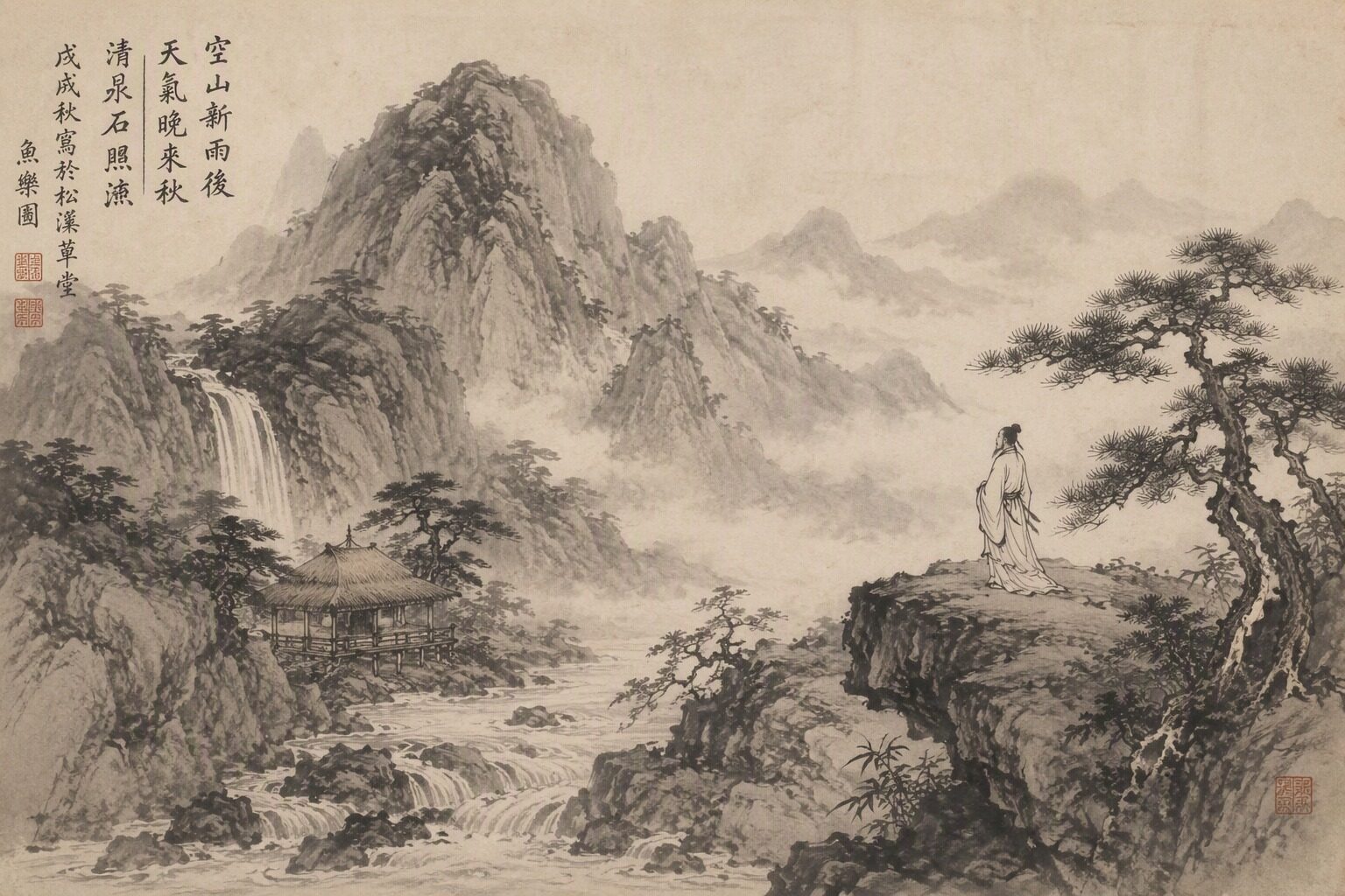 水墨山水意境配图